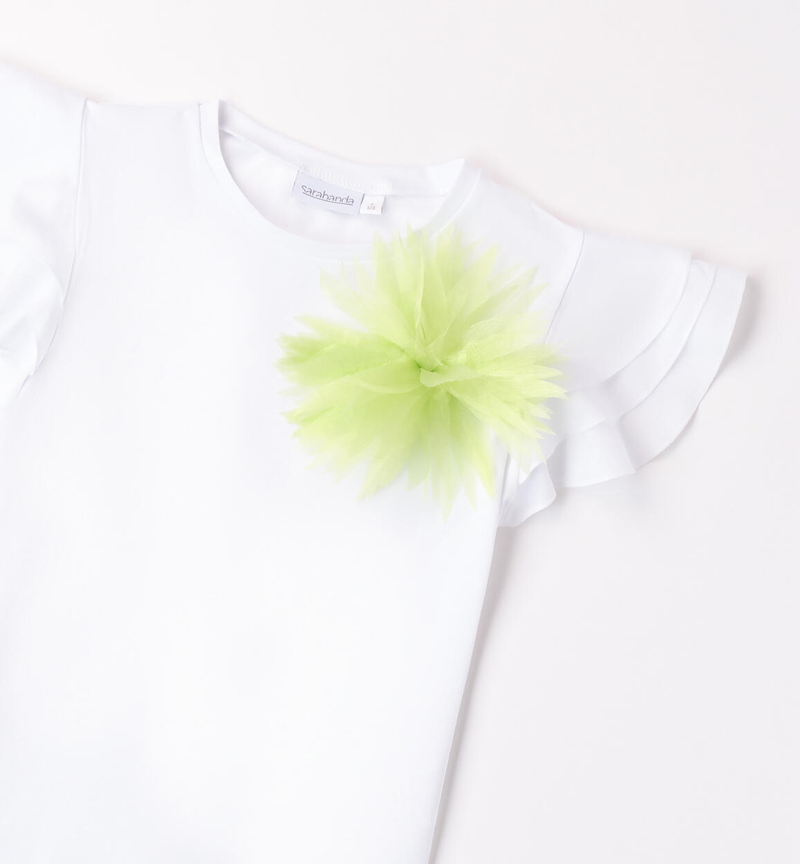 Maglietta per ragazza con fiore VERDE-5237 - 2470851000