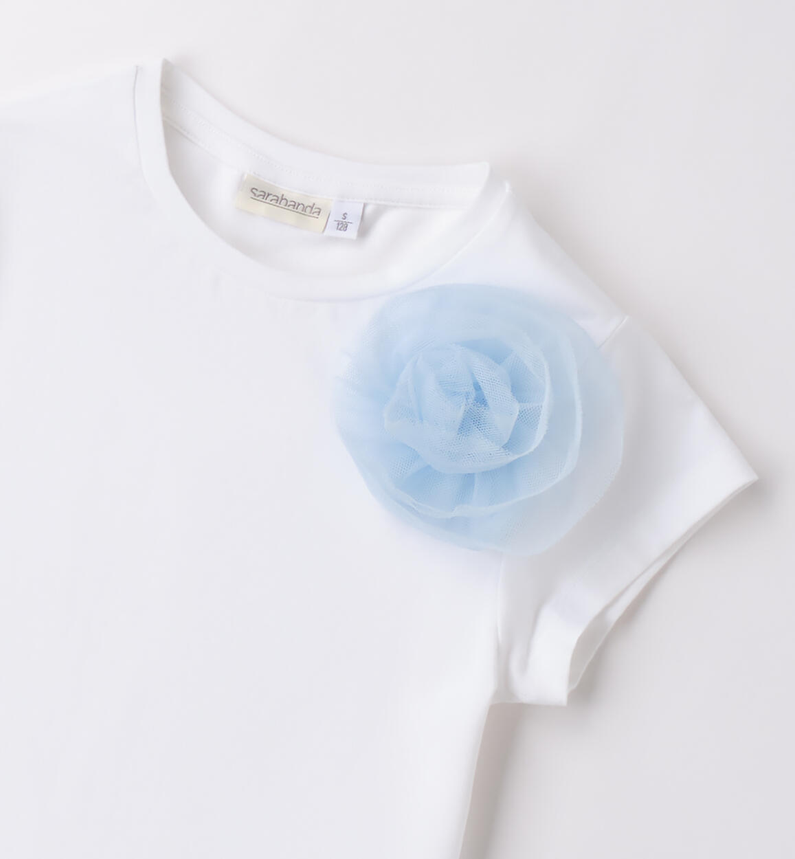 Maglietta per ragazza Sarabanda BIANCO-0113 - 2470B51200