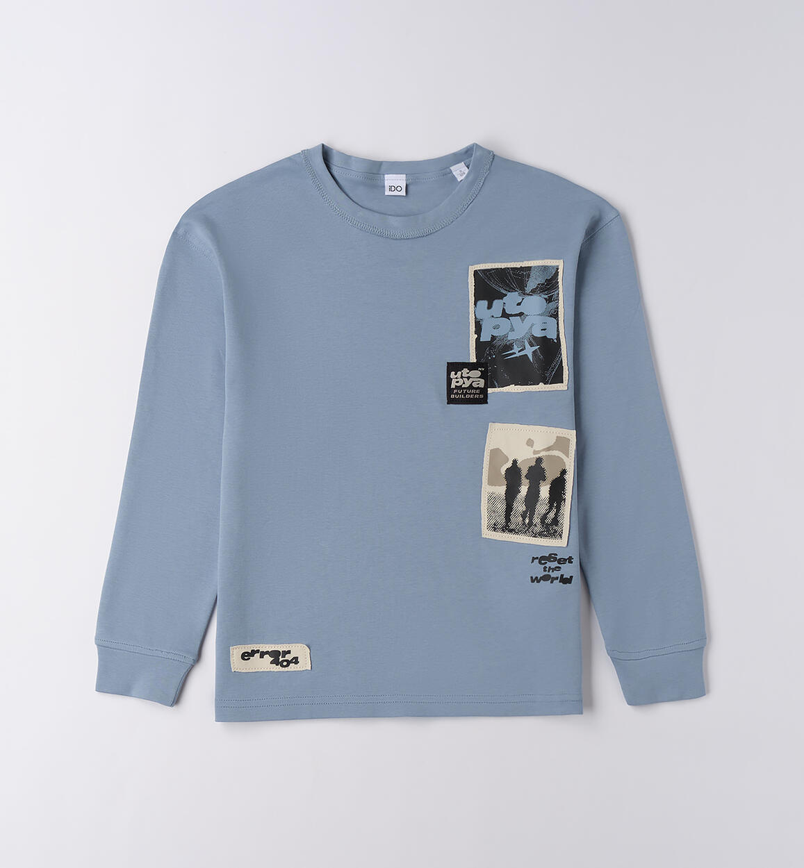 Maglietta per ragazzo in cotone AZZURRO iDO