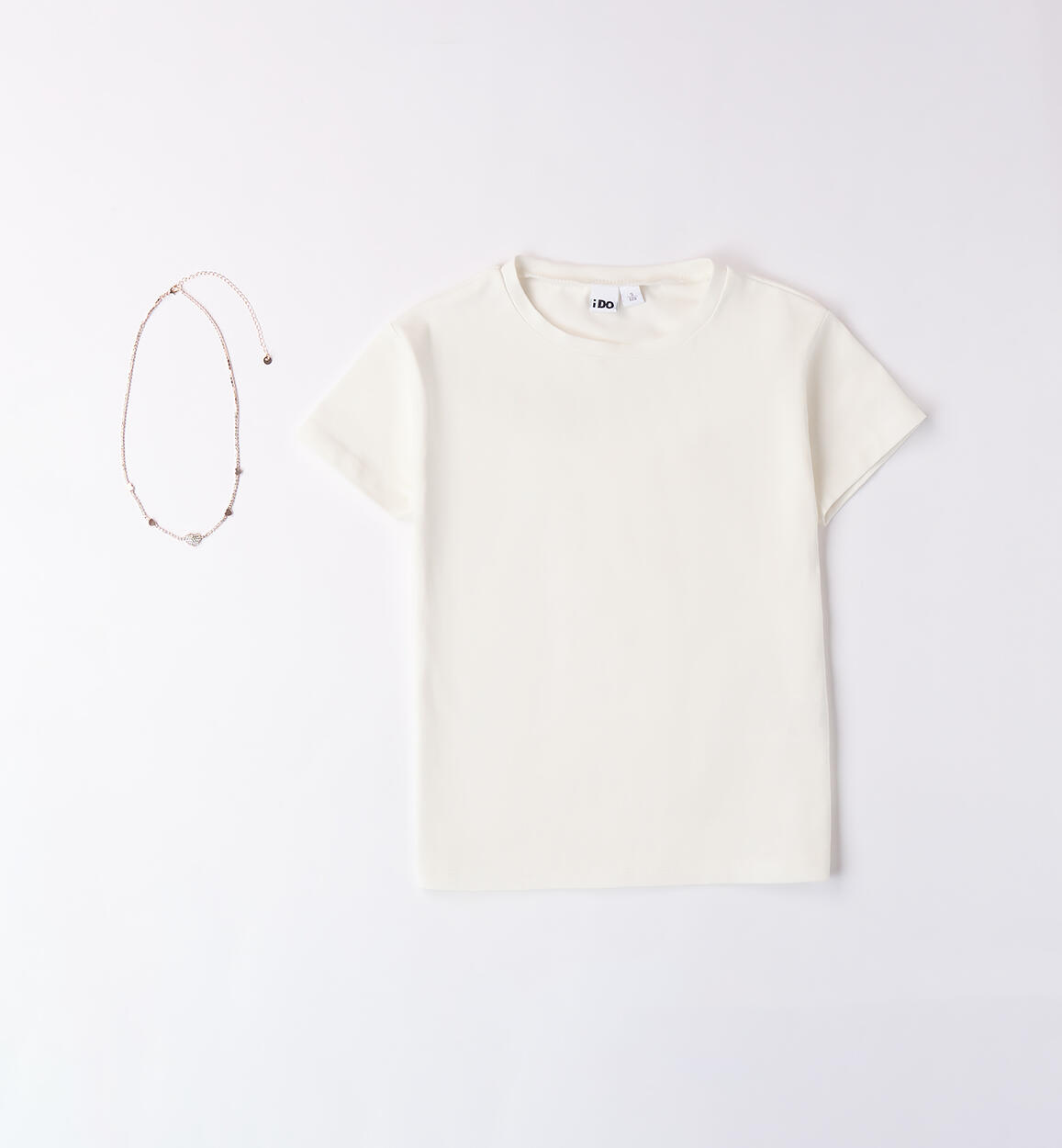 Maglietta ragazza con collana PANNA iDO
