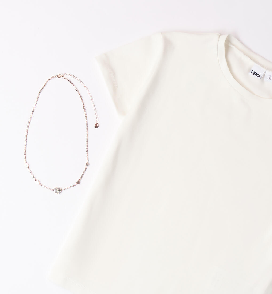 Maglietta ragazza con collana PANNA-0112 - 2474B770K1