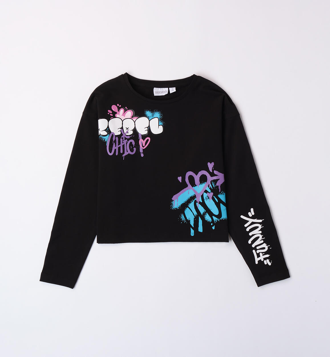 Maglietta ragazza con scritte NERO-0658 - 2460A61000