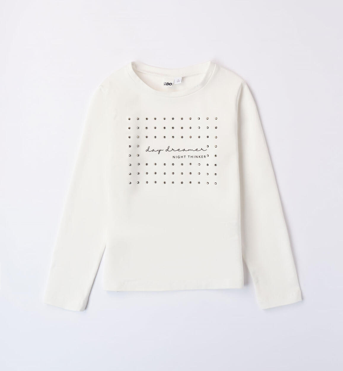 iDO T-shirt with rhinestones  for girls aged 8 to 16 years CREAM iDO