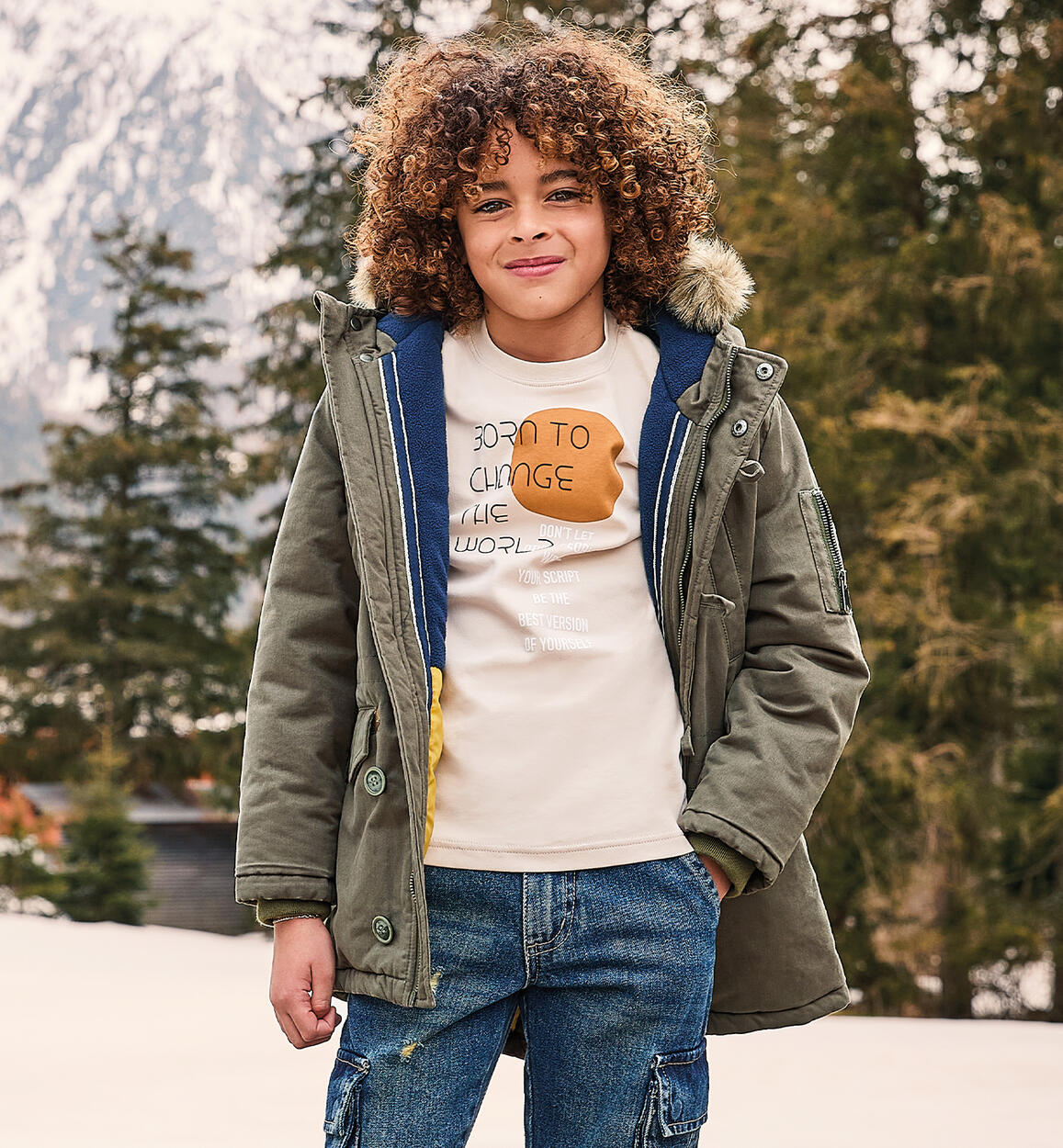 Maglietta ragazzo girocollo BEIGE Sarabanda