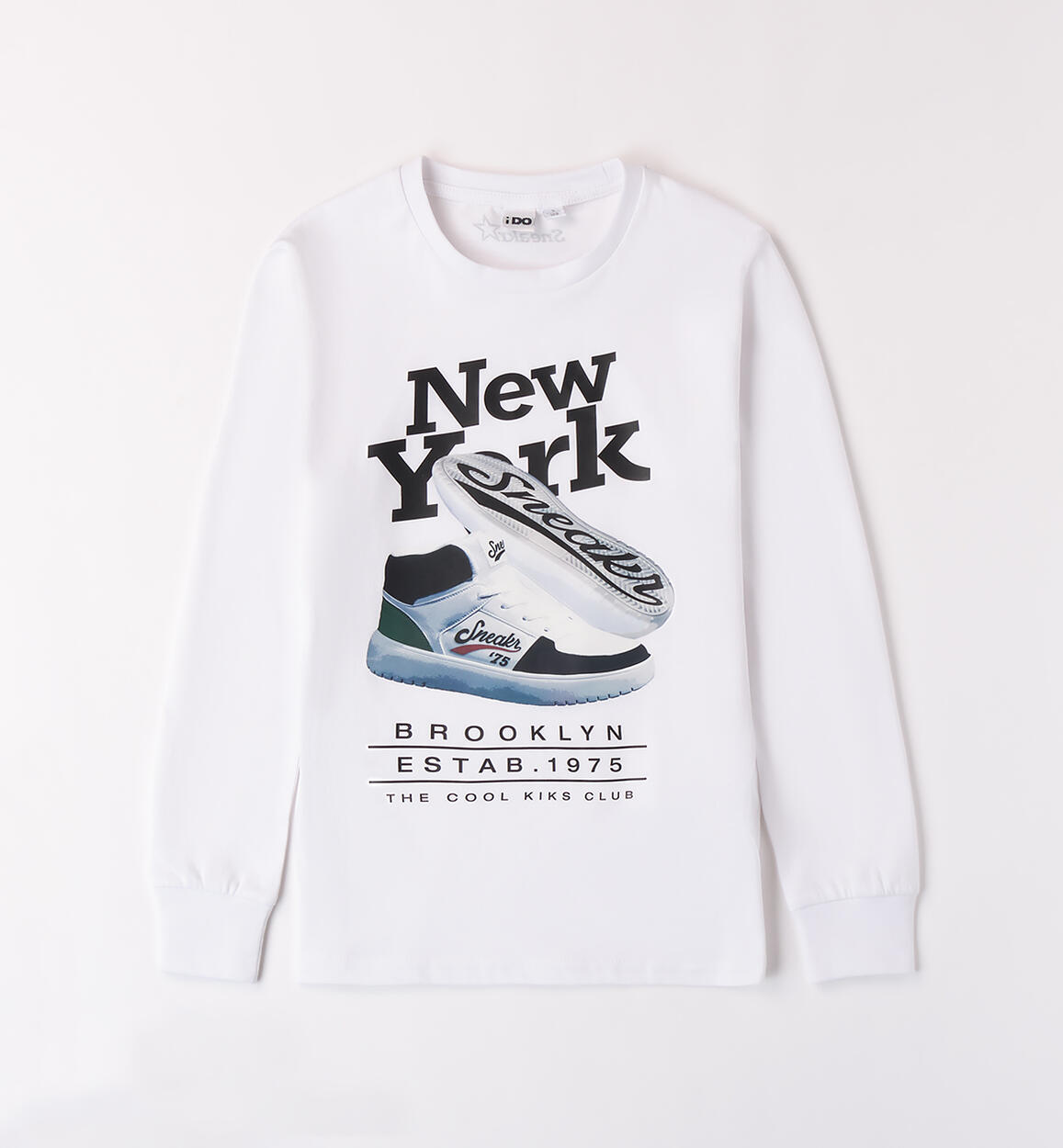 Maglietta ragazzo in jersey di cotone BIANCO iDO