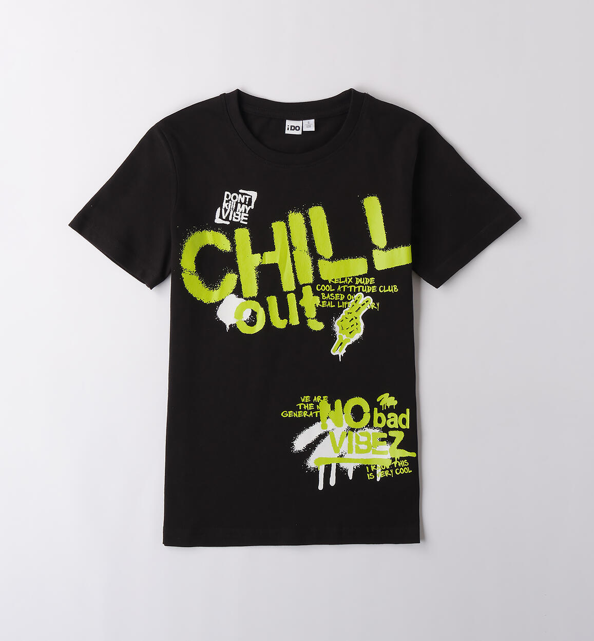 Maglietta ragazzo maniche corte NERO iDO