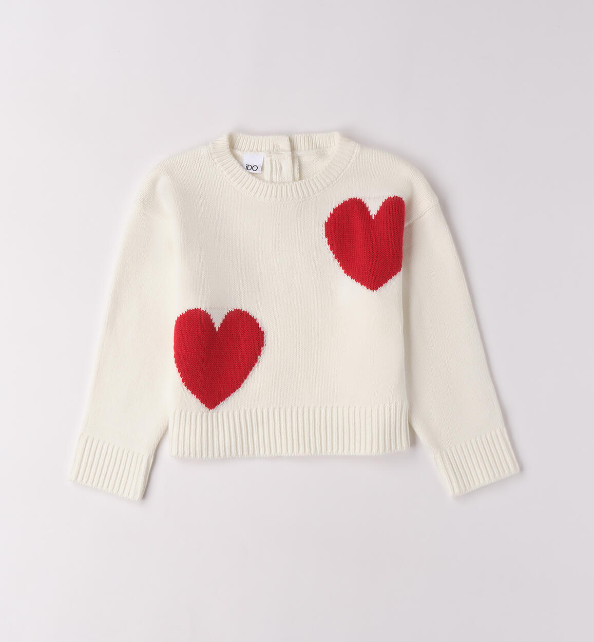 Maglioncino bambina con cuori PANNA iDO