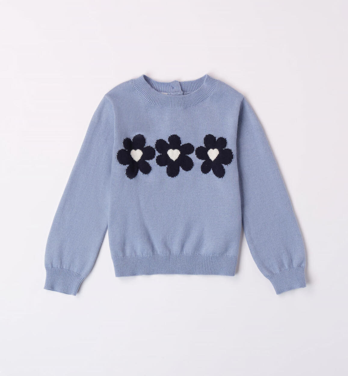 iDO jumper with small flowers for girls aged 9 months to 8 years BLUE iDO