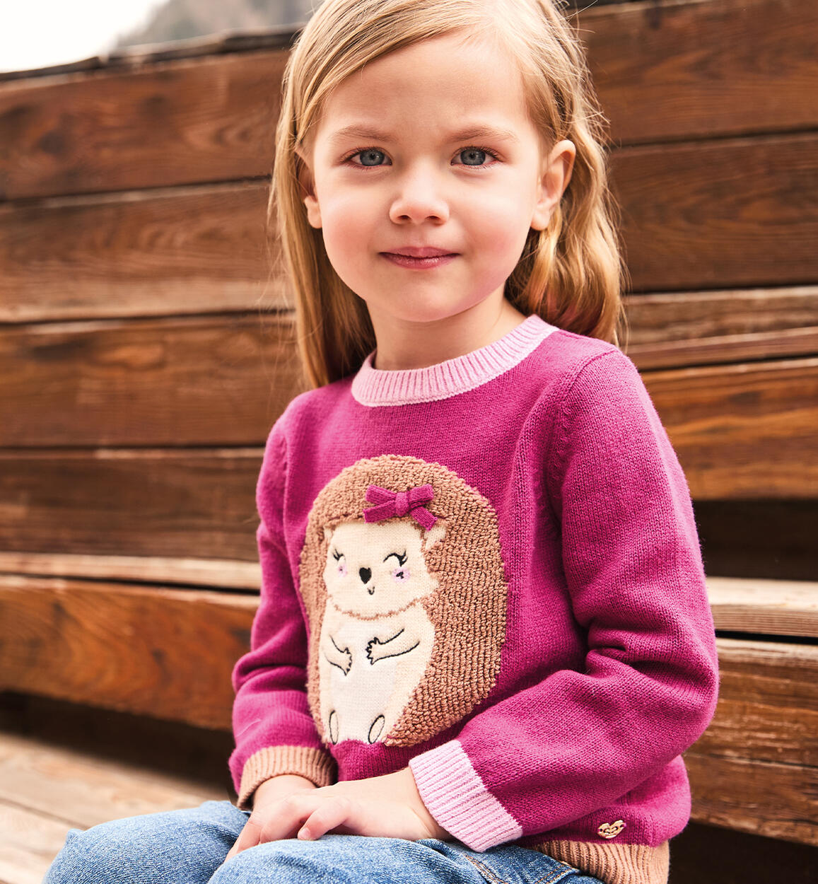 Maglioncino bambina con riccio ROSA Sarabanda