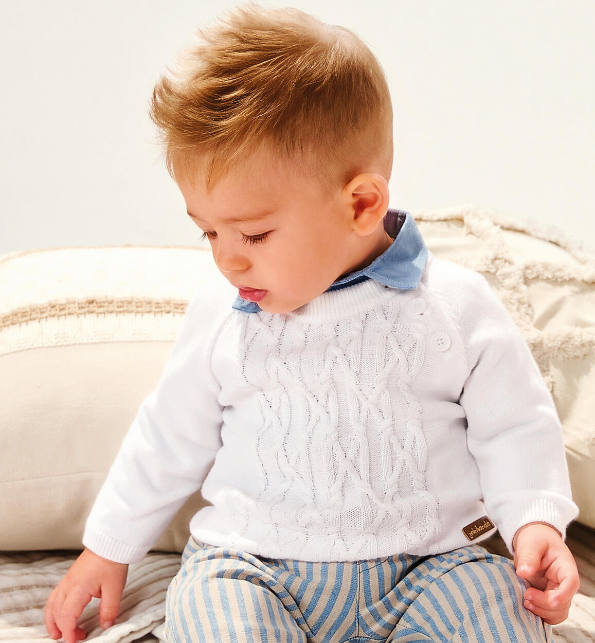 Maglioncino neonato Minibanda BIANCO Minibanda