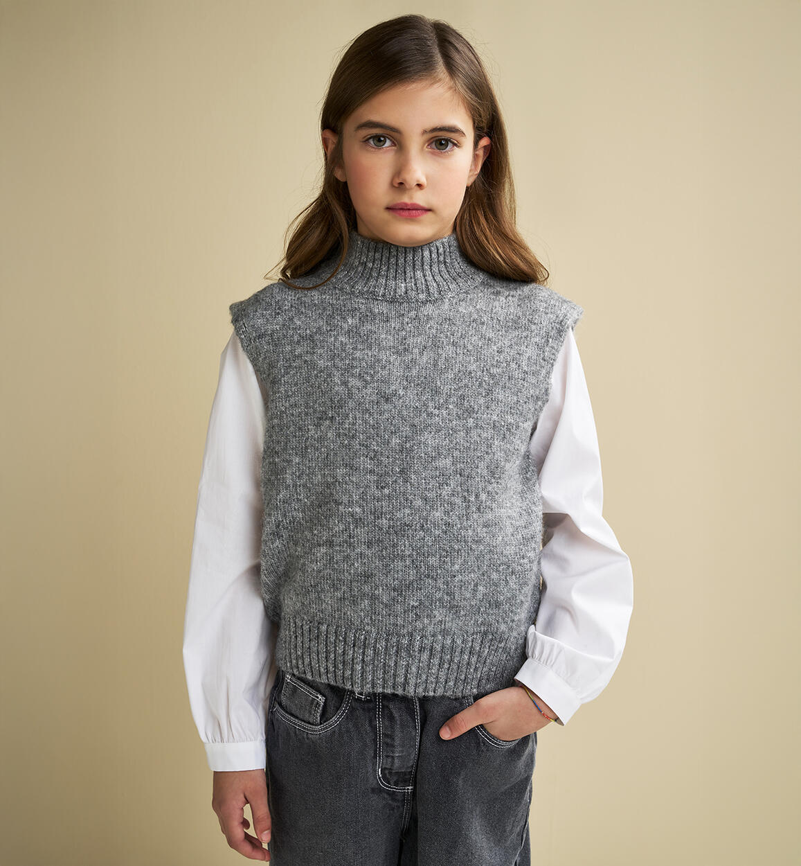 Maglioncino ragazza GRIGIO iDO