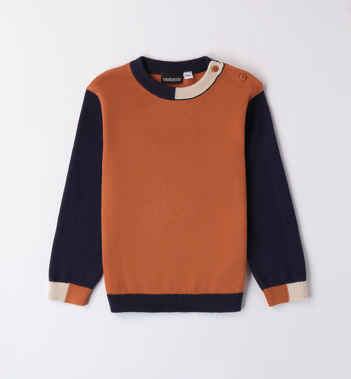 Maglione bambino 100% cotone MARRONE Sarabanda