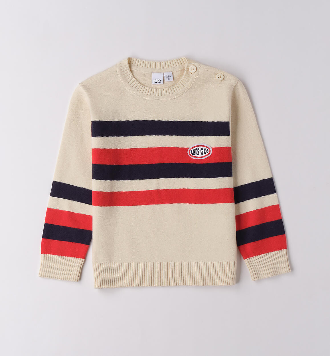 Maglione bambino a righe BEIGE iDO