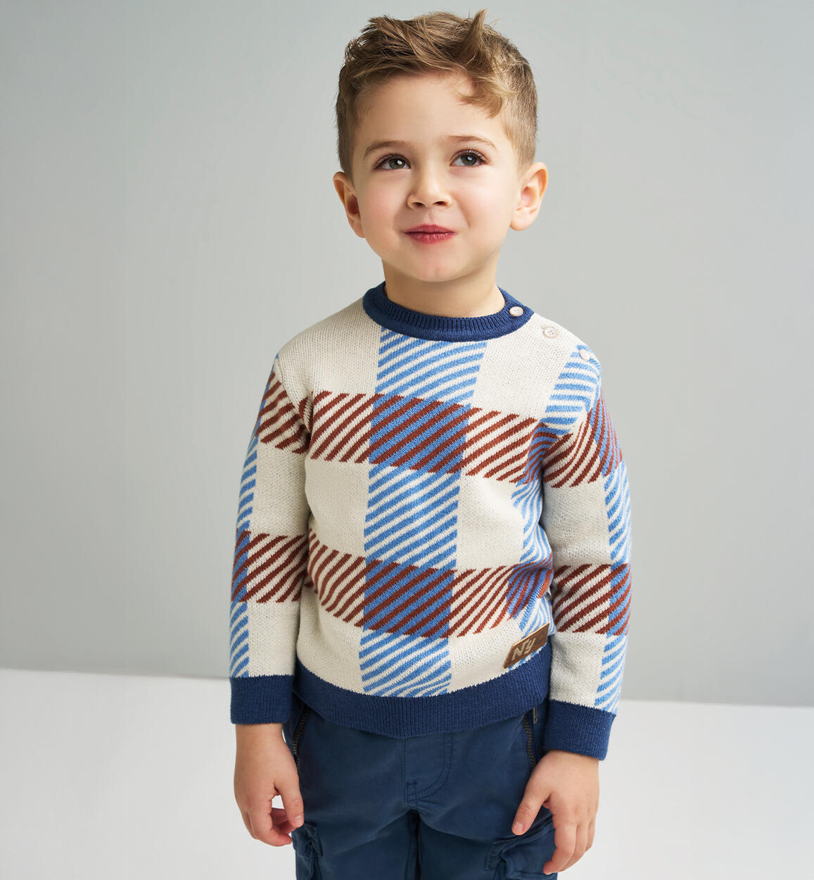 Maglione bambino a righe BEIGE Sarabanda