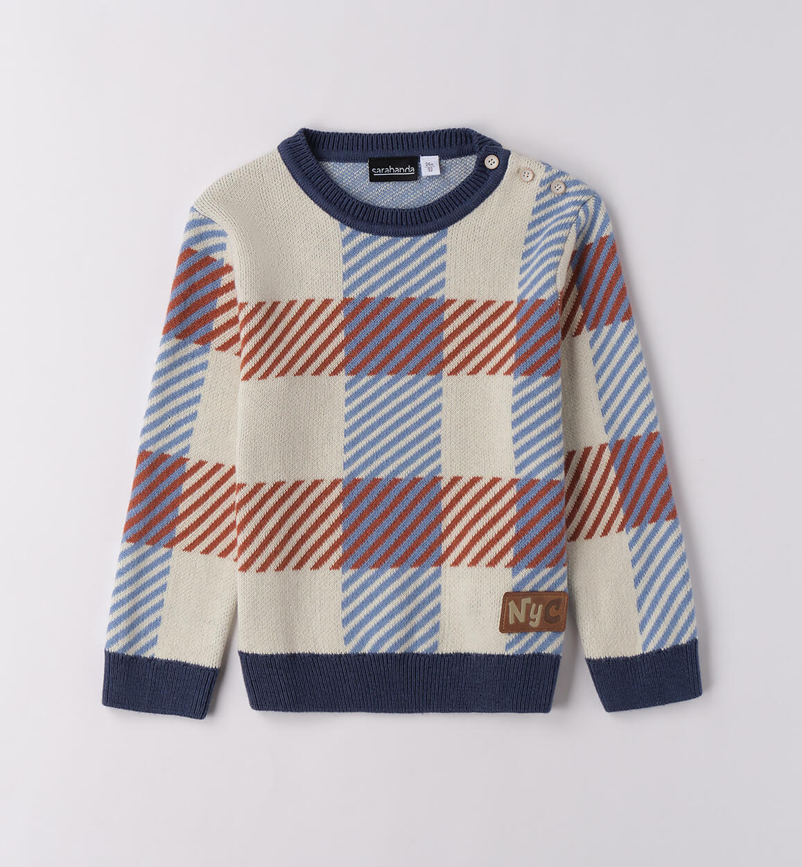 Maglione bambino a righe ECRU-0124 - 1060F10700