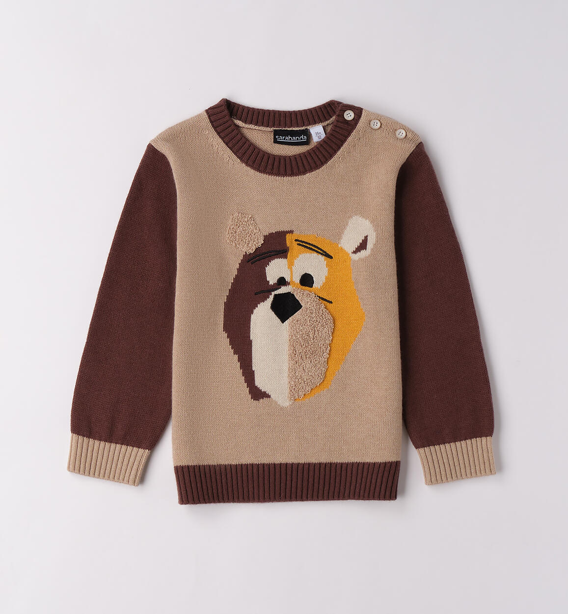 Maglione bambino con animaletto BEIGE Sarabanda