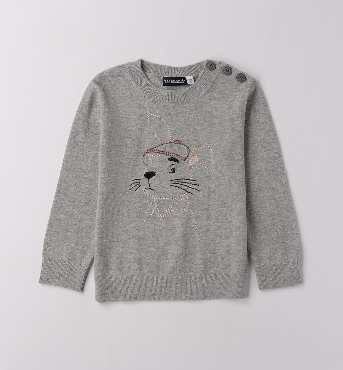 Maglione bambino con ricamo GRIGIO-8961 - 1060F10500
