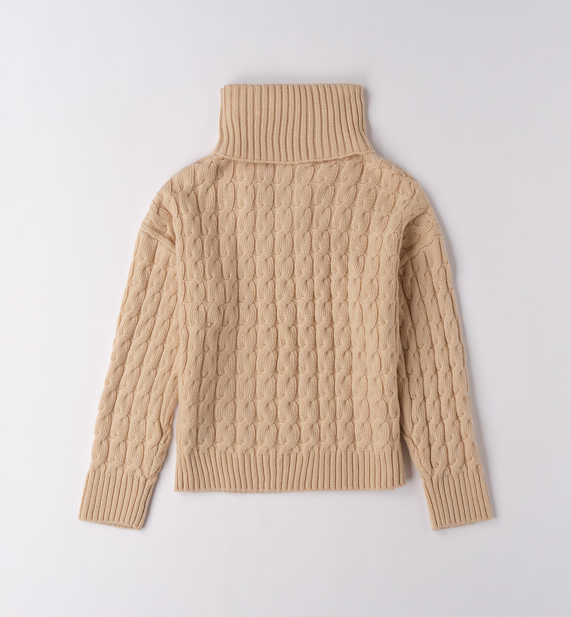 Maglione con scaldacollo per ragazza BEIGE-0924 - 2144F89100