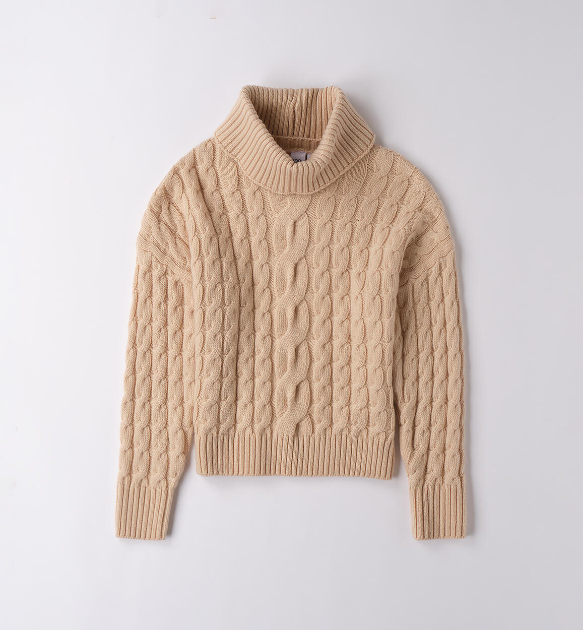 Maglione con scaldacollo per ragazza BEIGE-0924 - 2144F89100