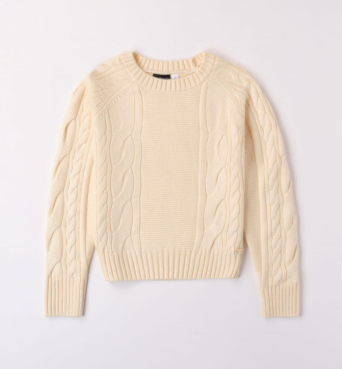 Sarabanda crew neck jumper for girls from 8 to 16 years BEIGE Sarabanda