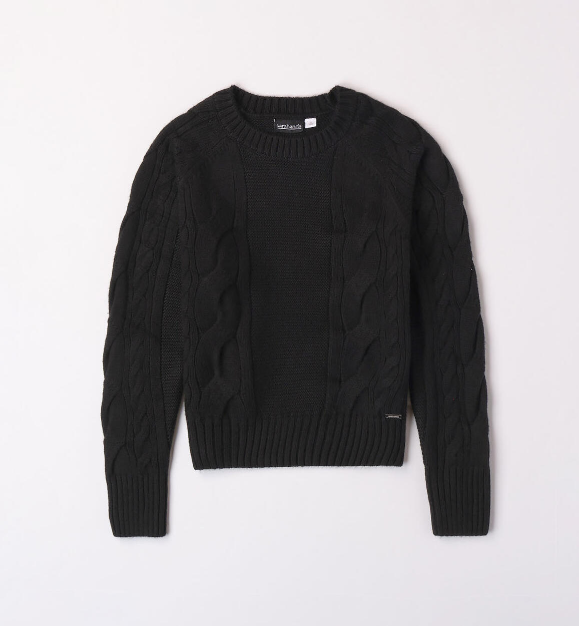 Sarabanda crew neck jumper for girls from 8 to 16 years BLACK Sarabanda