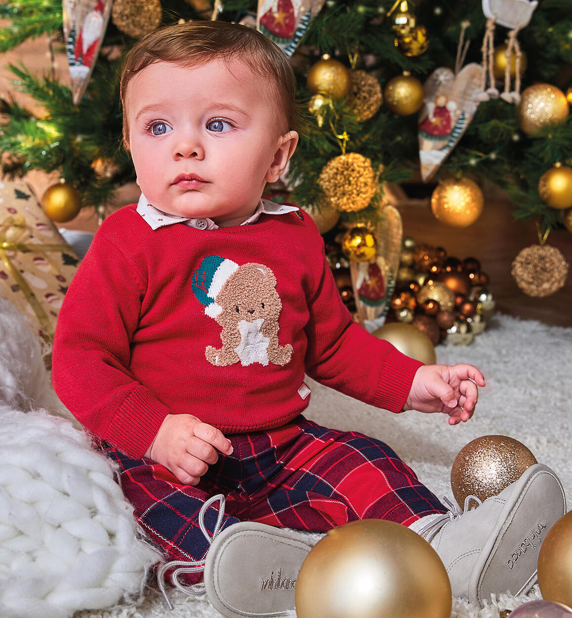 Maglione natalizio neonato ROSSO Minibanda