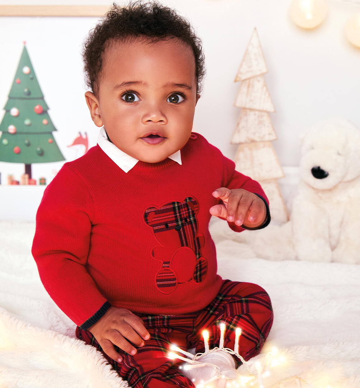 Maglione natalizio neonato ROSSO iDO