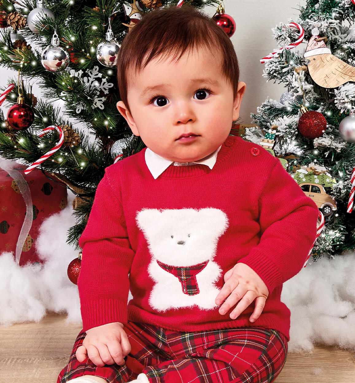 Maglione natalizio neonato ROSSO iDO