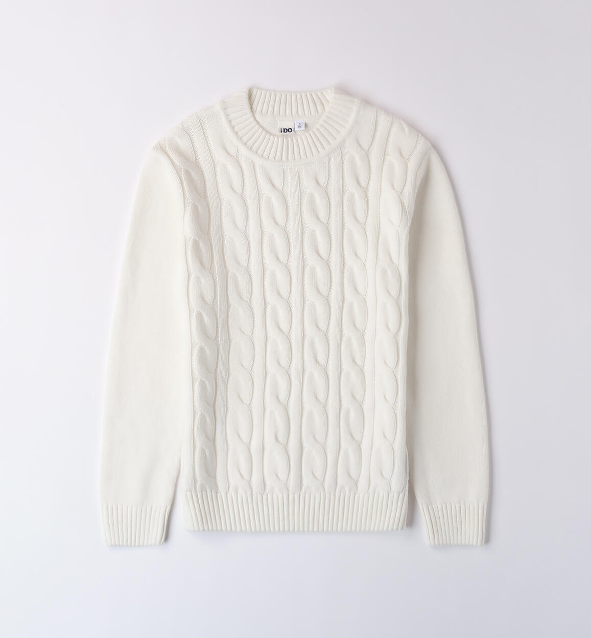 Maglione per ragazzo a trecce PANNA iDO
