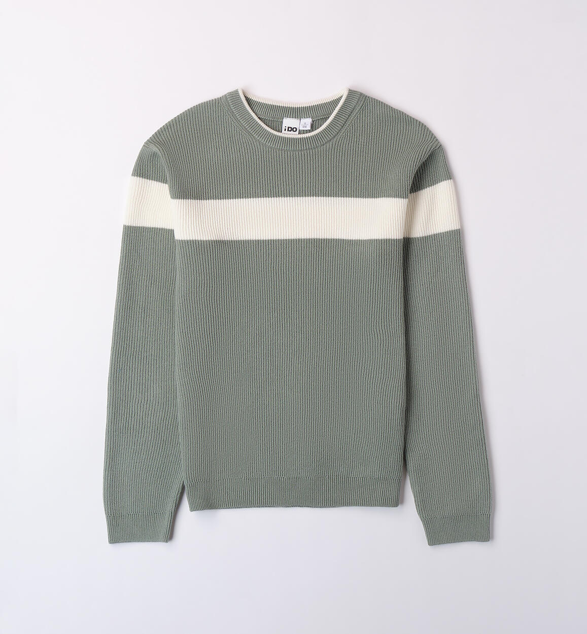 Maglione ragazzo con riga VERDE iDO