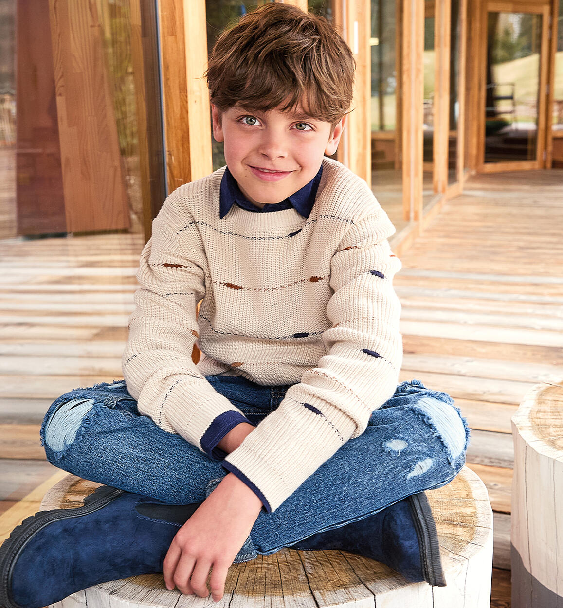 Maglione ragazzo Sarabanda BEIGE Sarabanda