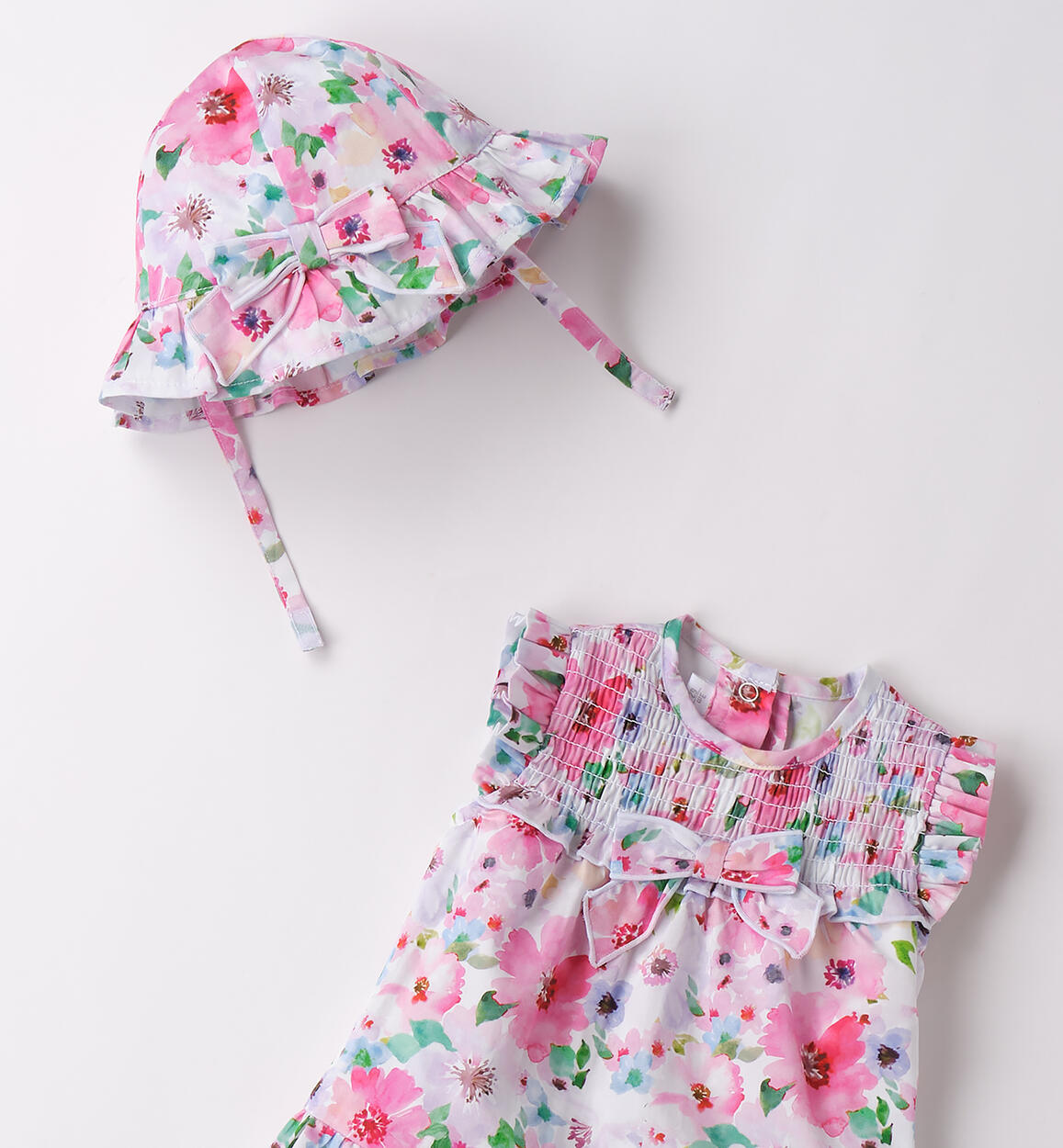 Pagliaccetto estivo neonata BIANCO-FUCSIA-6BFG - 0713B78400