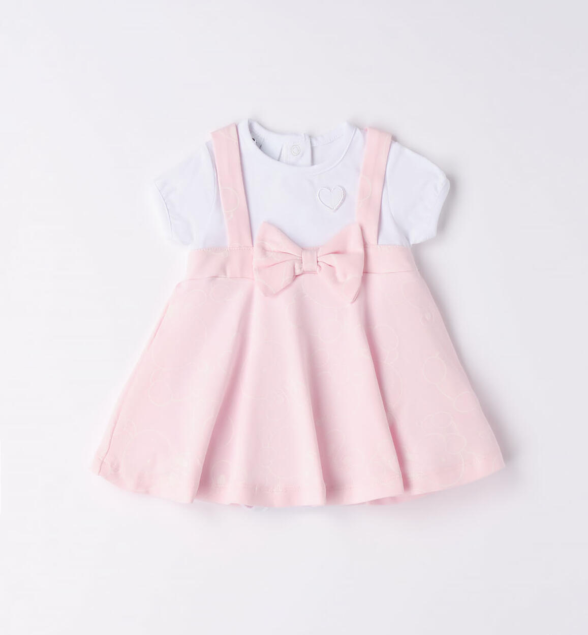 Pagliaccetto neonata a righe ROSA iDO