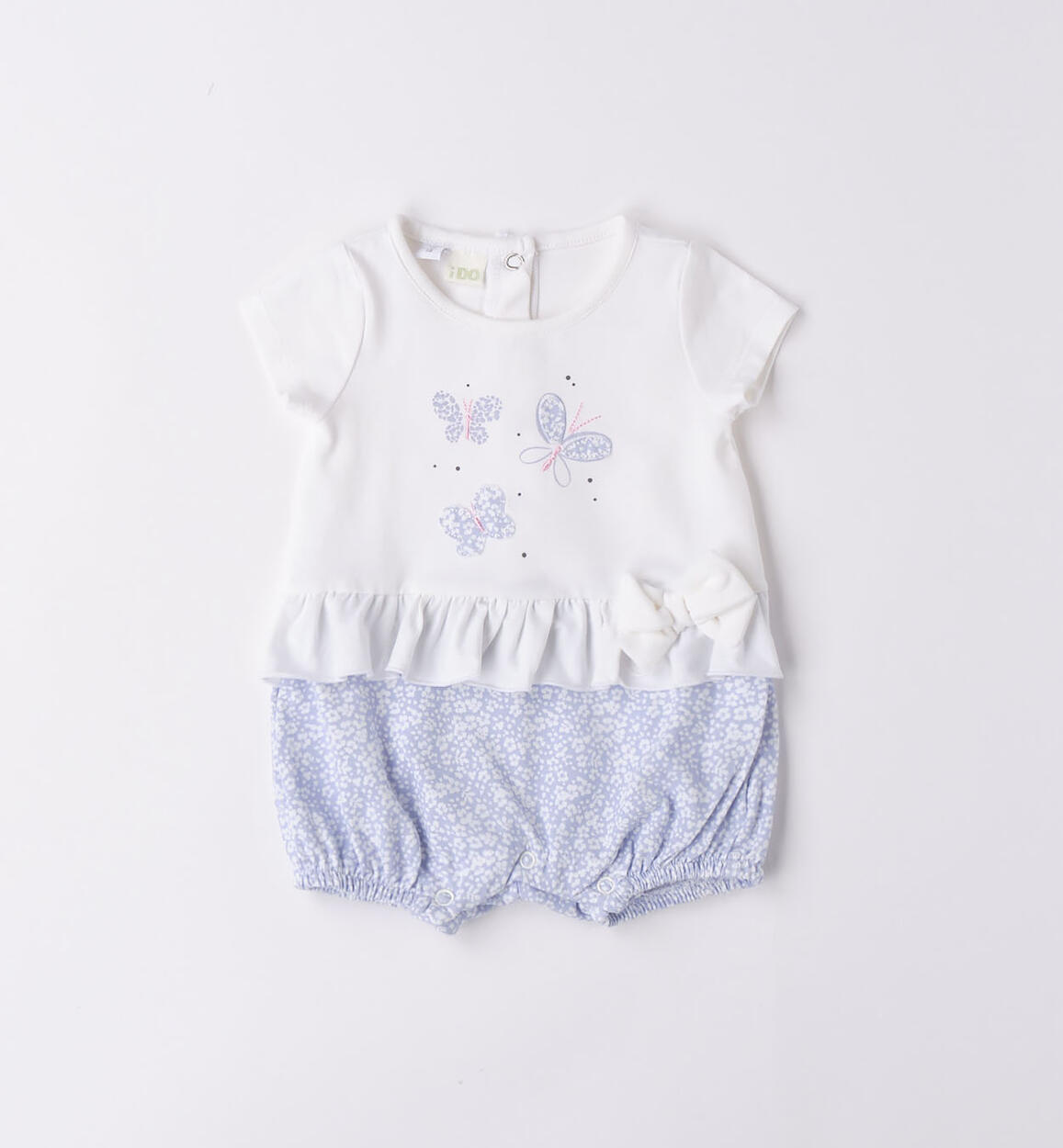 Pagliaccetto neonata farfalle BIANCO iDO