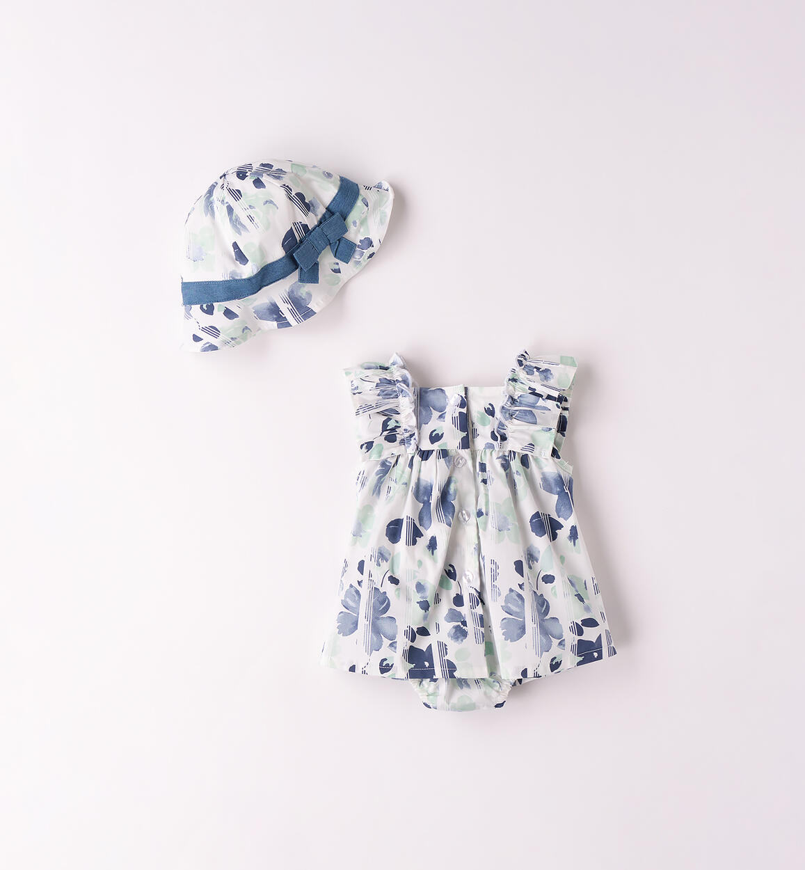 Pagliaccetto per neonata Minibanda BIANCO-AZZURRO-6BFN - 0713B78200