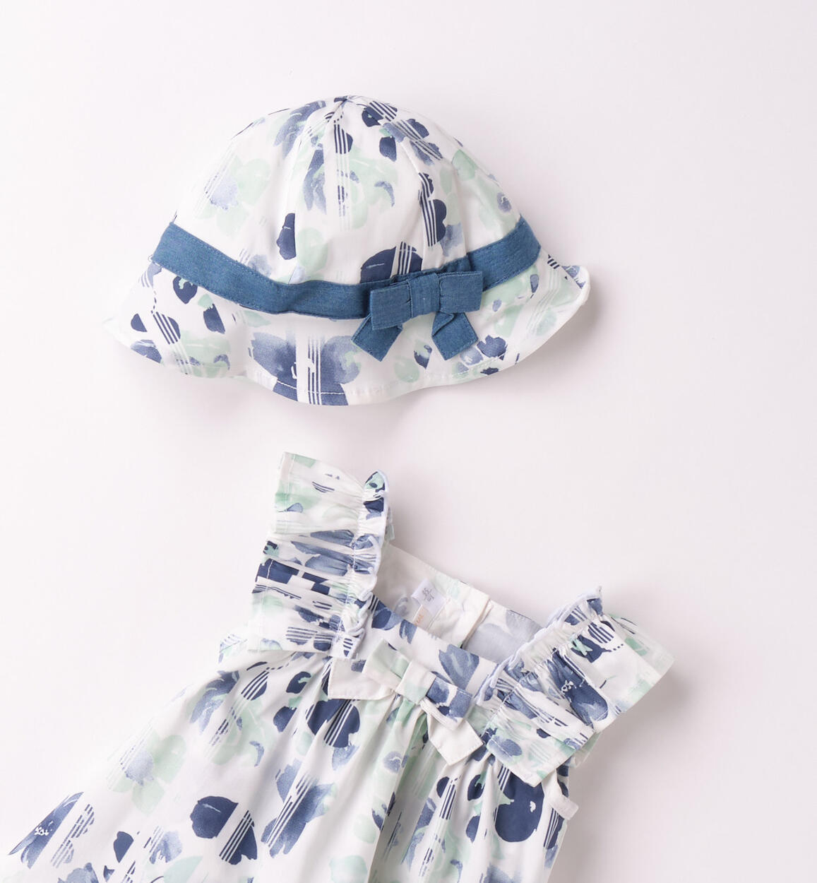 Pagliaccetto per neonata Minibanda BIANCO-AZZURRO-6BFN - 0713B78200