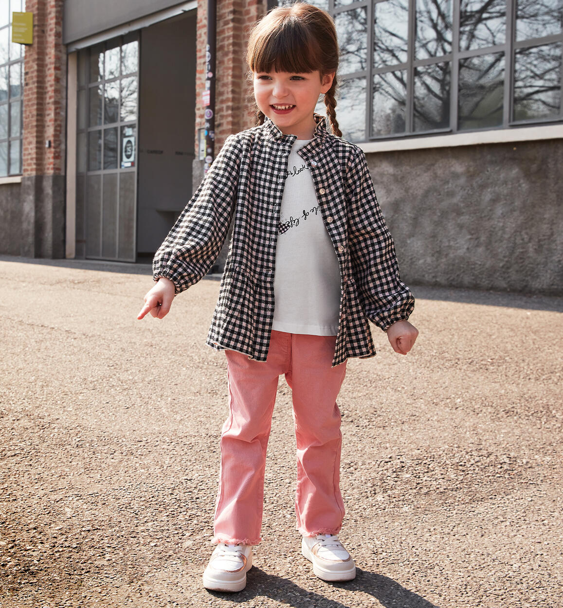 iDO flared trousers for girls aged 9 months to 8 years PINK iDO