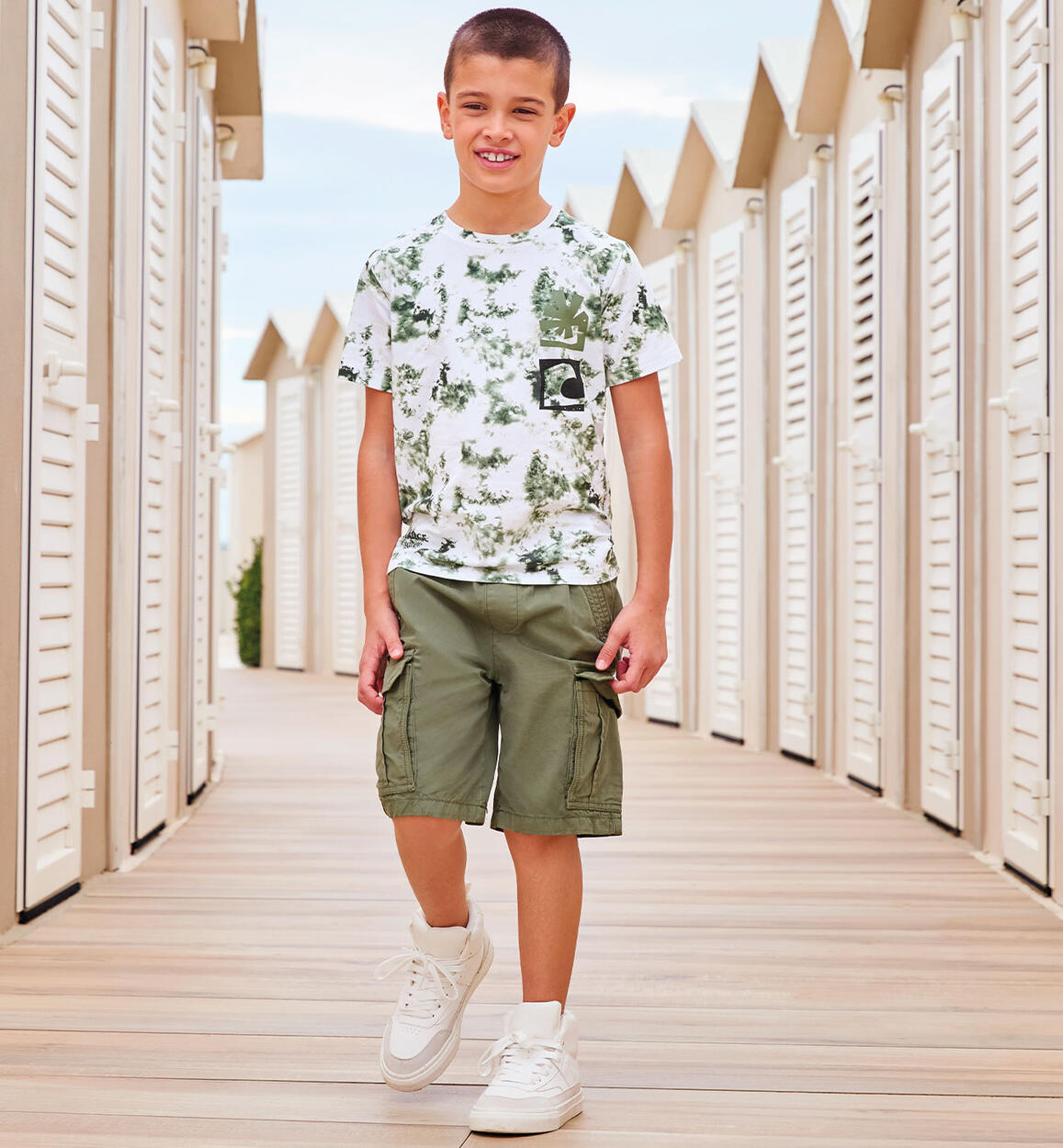 Pantalone cargo per ragazzo VERDE iDO