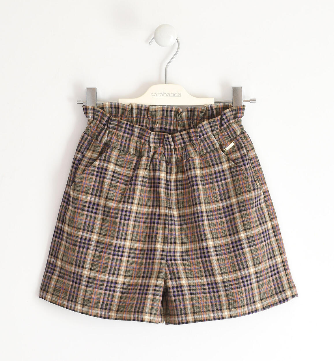 Sarabanda girl's check-pattern shorts from 8 to 16 years BROWN Sarabanda