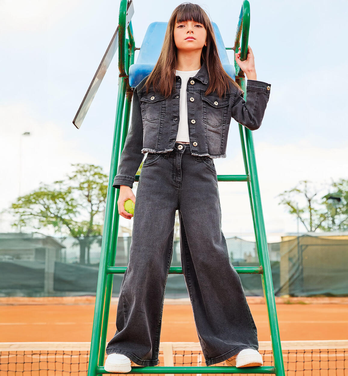 Pantalone jeans ragazza GRIGIO iDO