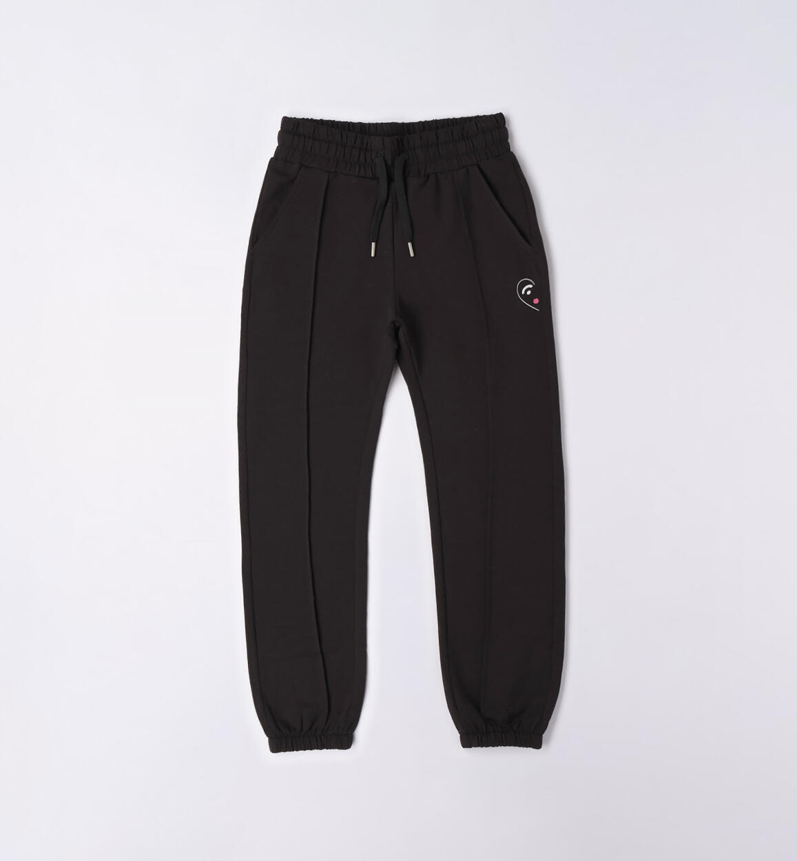 Pantalone lungo cuore ragazza NERO Sarabanda