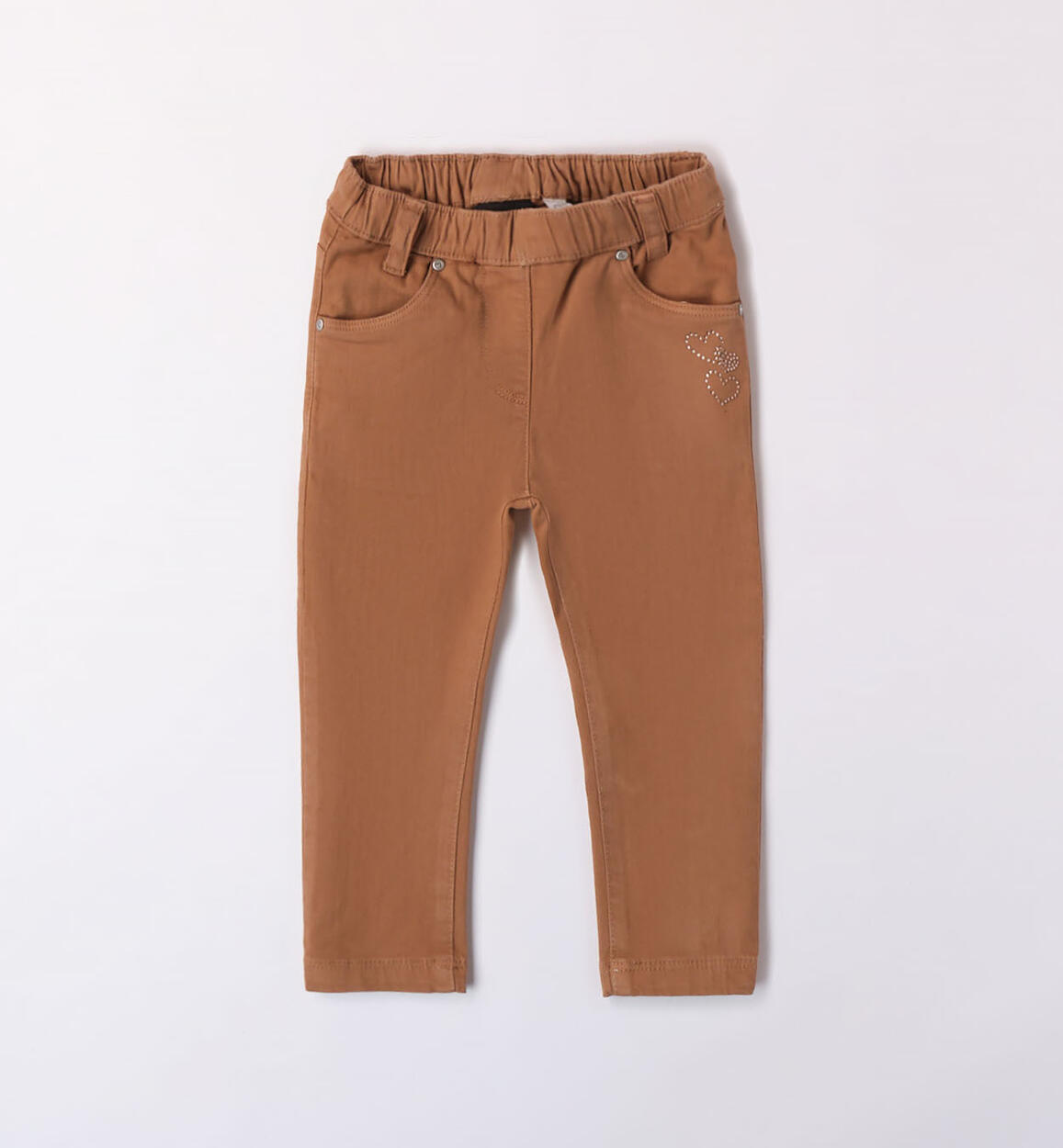 Pantalone per bambina con cuori MARRONE Sarabanda