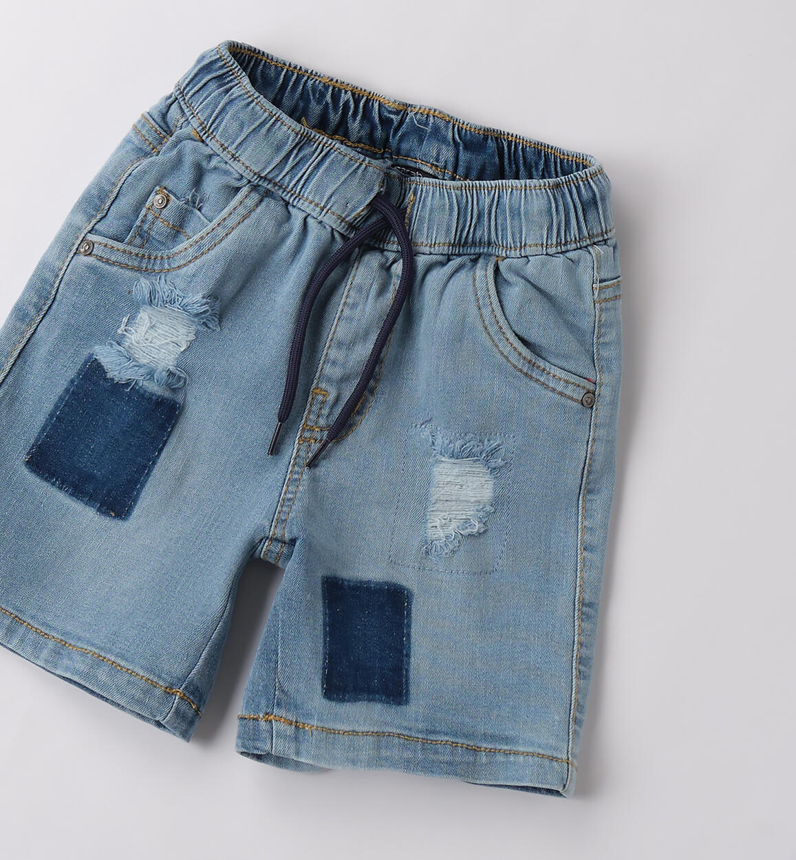 Pantalone per bambino corto BLU CHIARO LAVATO-7310 - 1230B15300