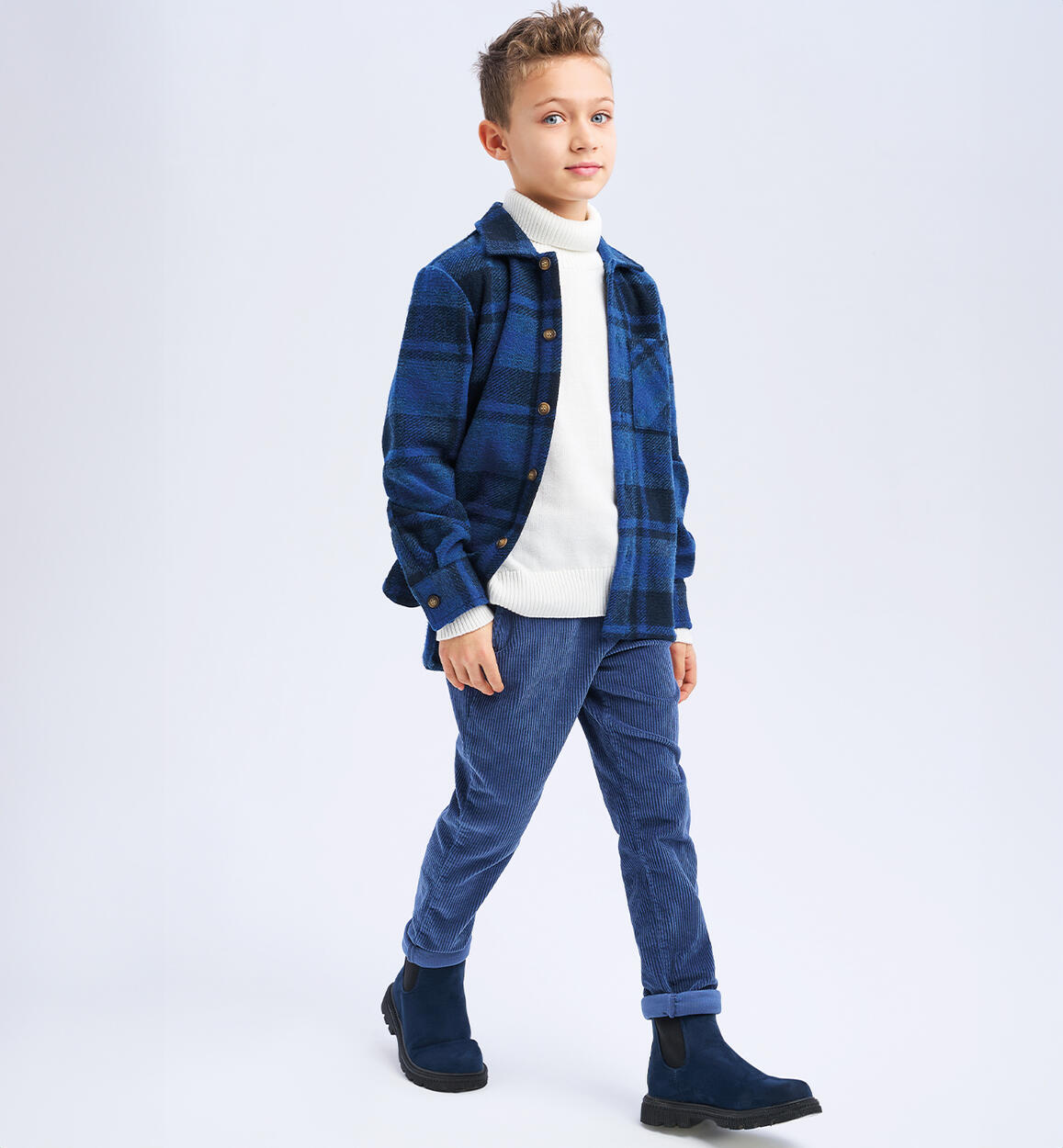 Pantalone per ragazzo in velluto BLU iDO