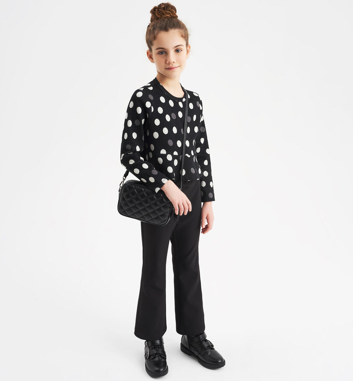 Sarabanda girl's trousers with belt from 8 to 16 years BLACK Sarabanda