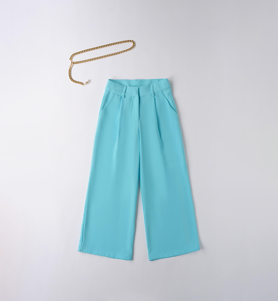 Pantalone ragazza con cintura AZZURRO iDO