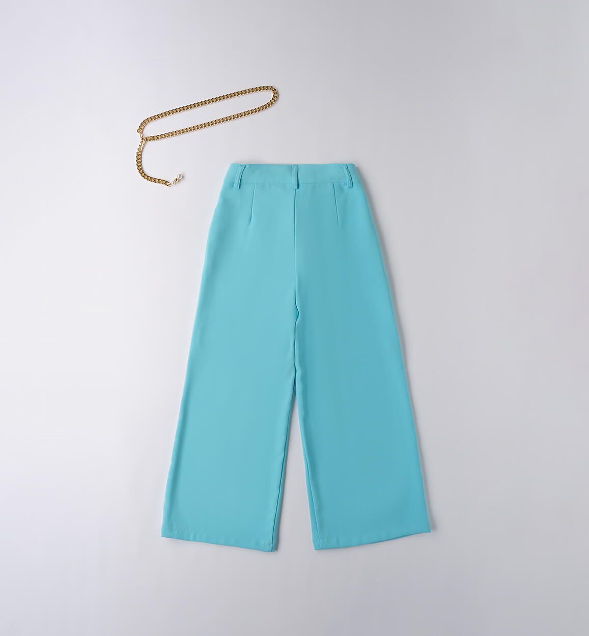 Pantalone ragazza con cintura TURCHESE-4412 - 2564B771K1