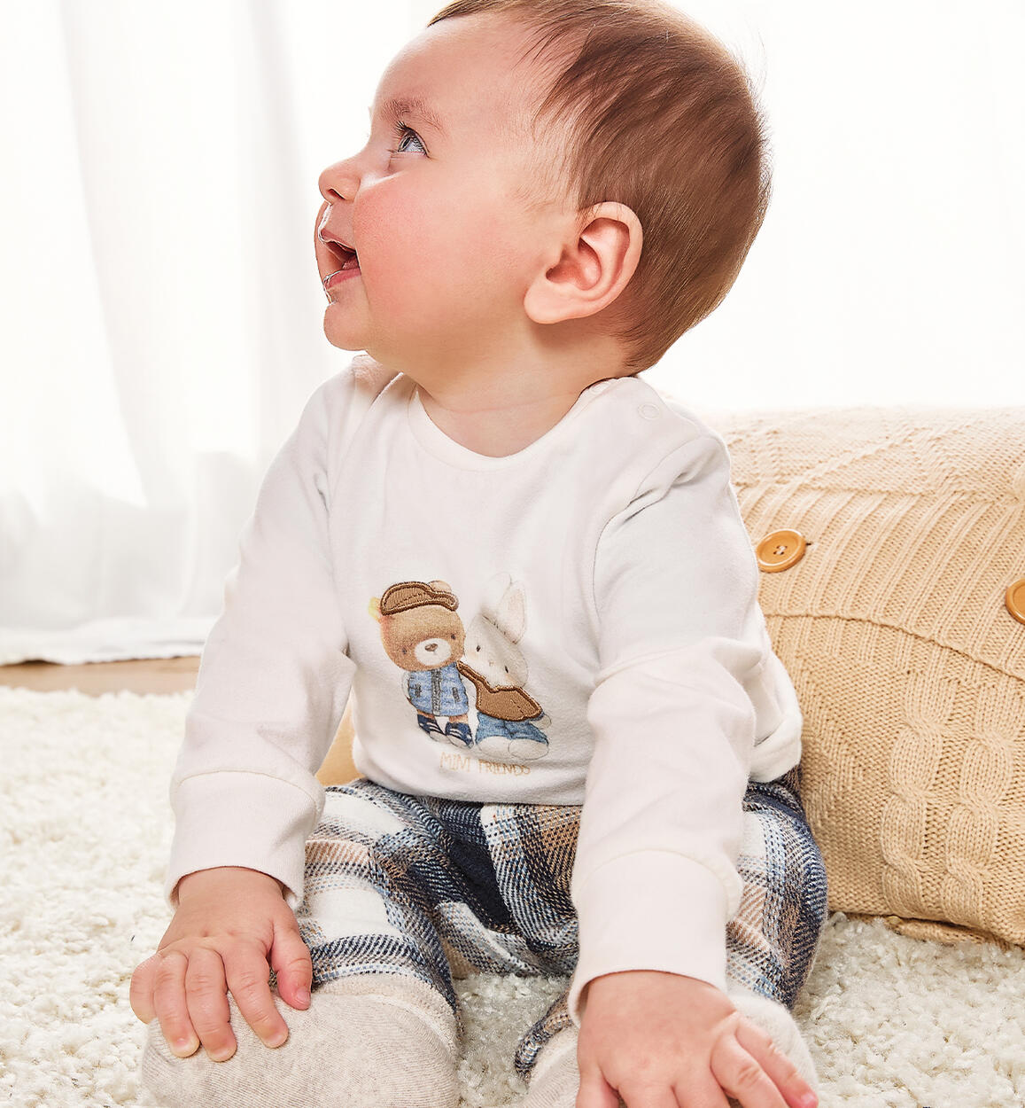Pantaloni a quadri bimbo BEIGE Minibanda