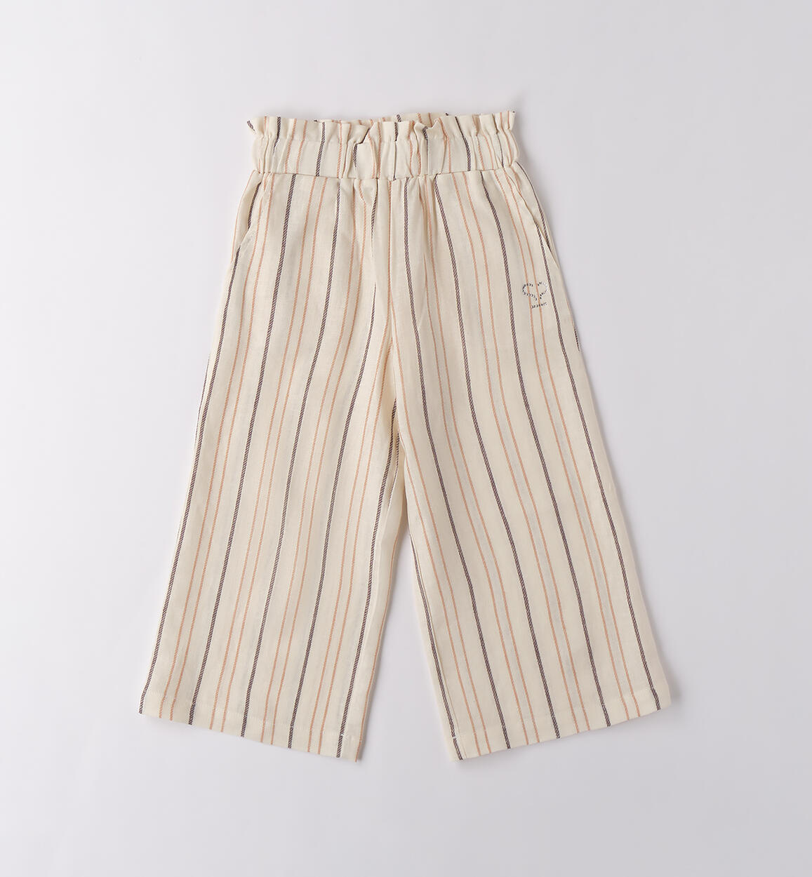Pantaloni a righe bambina ECRU'-0133 - 1580B32300