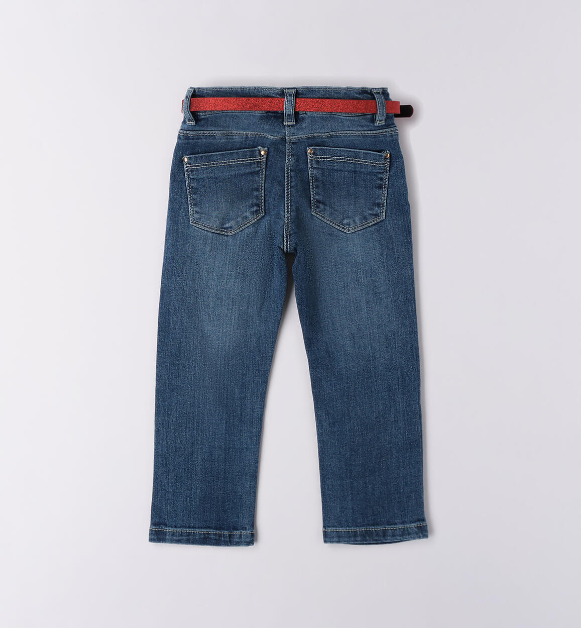 Pantaloni bambina con cintura STONE WASHED CHIARO-7400 - 1584F781K1